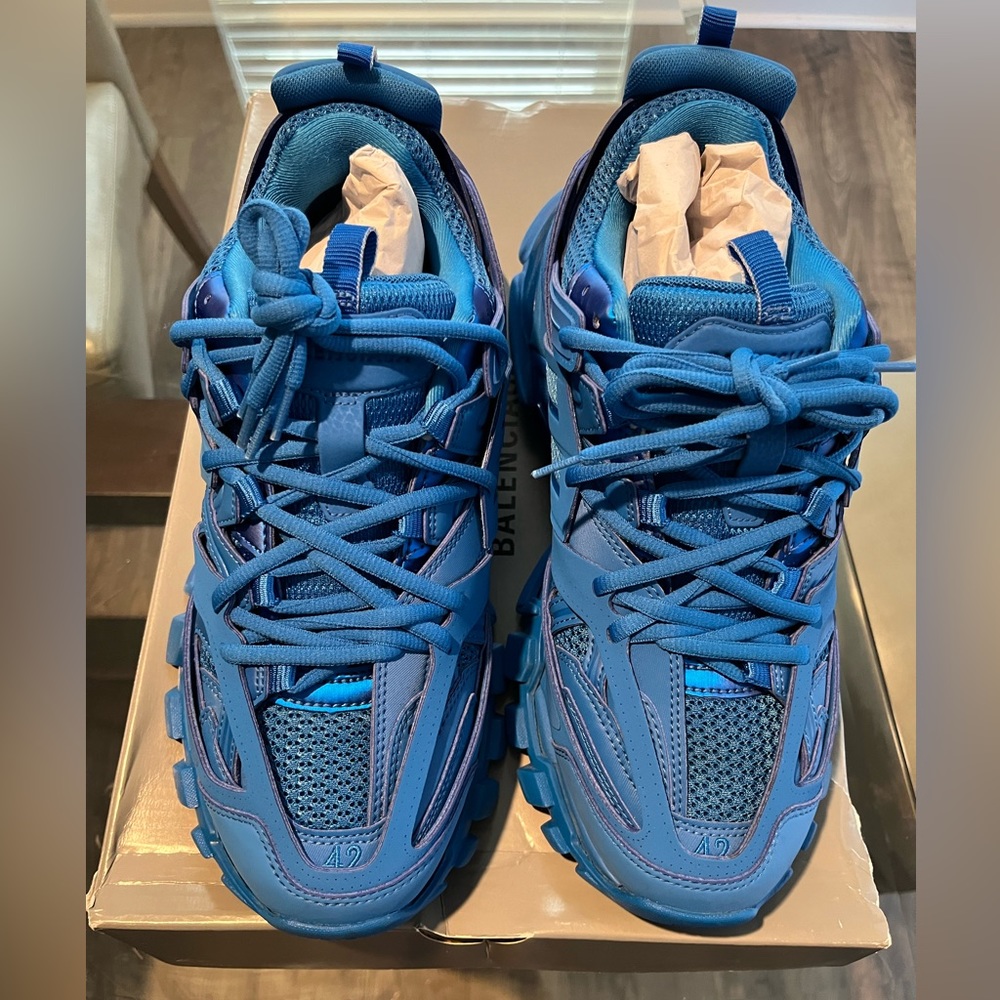 Balenciaga track sneaker screen blue worn once size 42